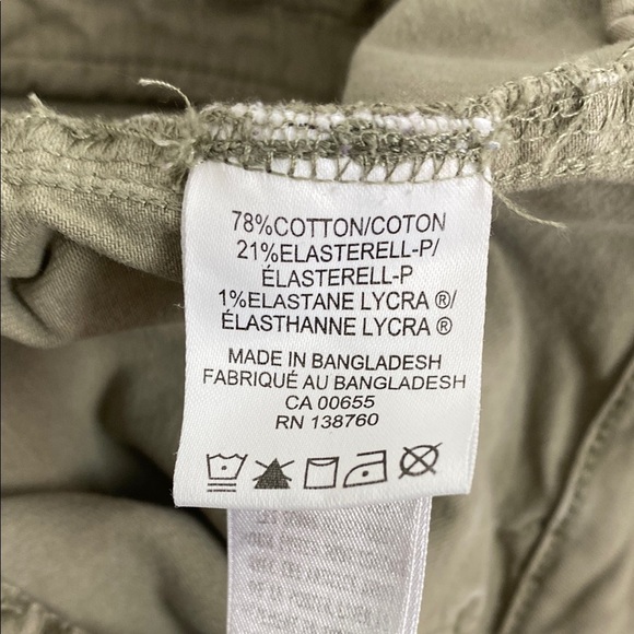 R Jeans The Highrise Cargo Pants Olive Green Size 34 Petite - Picture 11 of 11